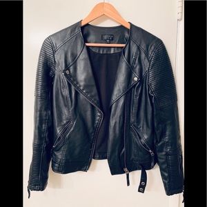 TOPSHOP Leather Jacket - Black